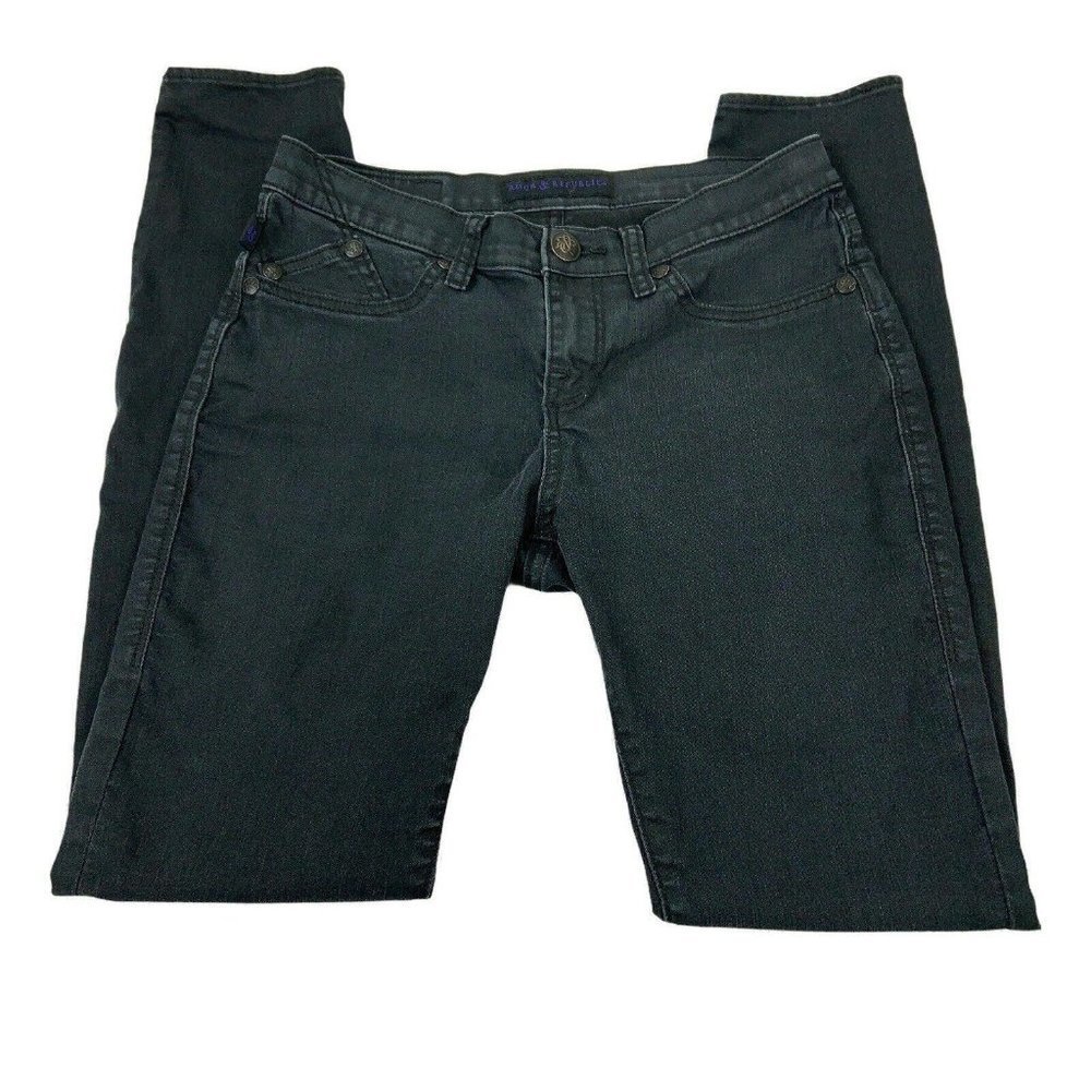 Rock & Republic Womens Skinny Leg Black Jeans 8M
